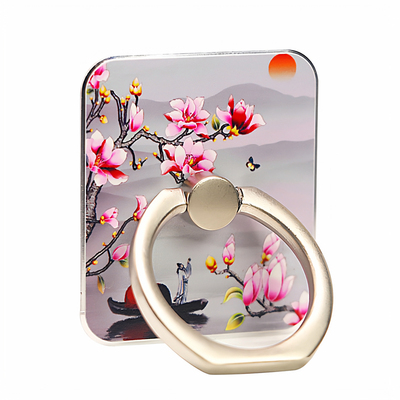 国潮古风方形彩绘手机指环扣支架