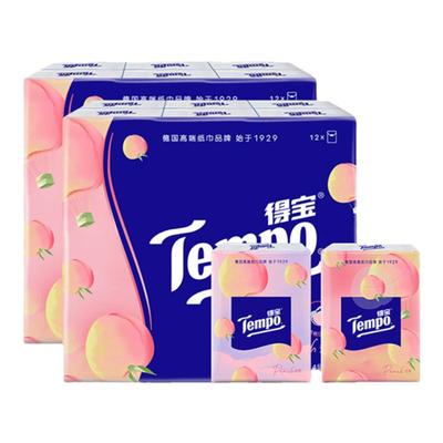 Tempo得宝手帕纸甜心桃香4层12包