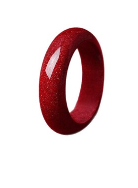 真品文创朱砂戒指女款偏财指环