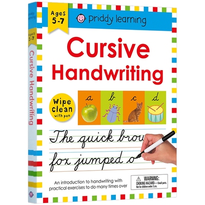 【赠白板笔】Wipe Clean Workbook Cursive Handwriting 英文原版擦擦书 书写 英文版 可重复擦写英文书写练习册 进口原版英语书籍