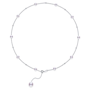 京润珍珠惜悦淡水珍珠项链5-9mm近圆满天星锁骨链生日礼物送女友D