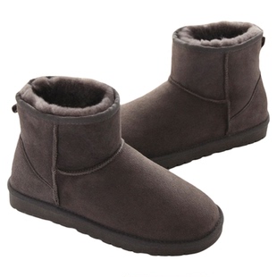 澳洲羊皮毛一体雪地靴男款真皮防滑加厚羊毛冬季保暖东北大码棉鞋