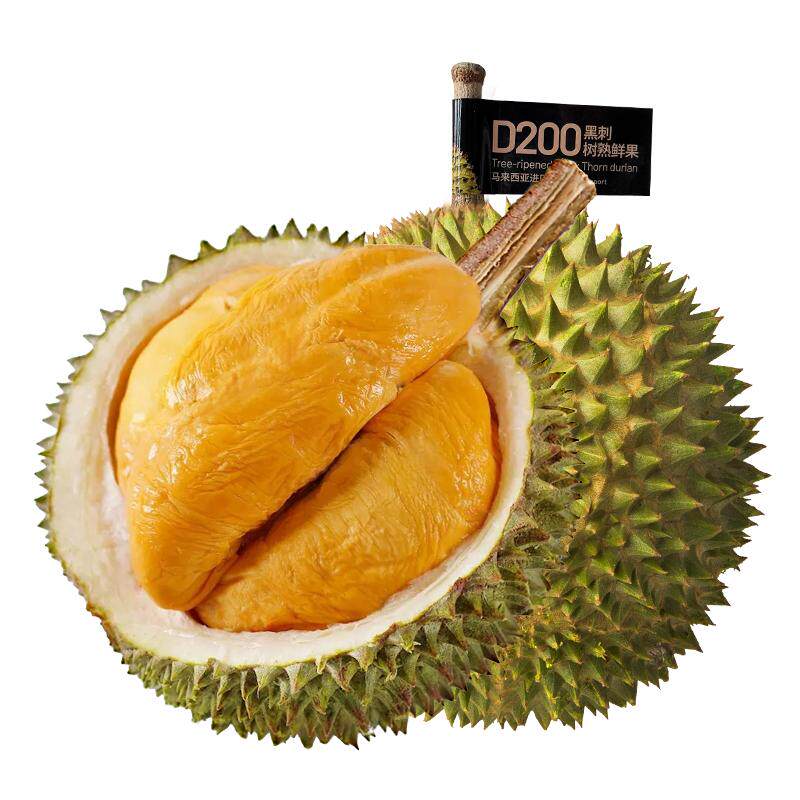 【鲜果预售】市舶士D200黑刺榴莲鲜果树熟马来西亚鲜果顺丰包邮