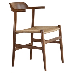 叕木|汉斯PP68椅\侘寂中古复古风设计师款柚木草绳编织全实木餐椅