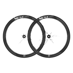 西骑者公路车碳纤维轮组碟刹碳辐条自行车700C轮组真空开口胎轮圈