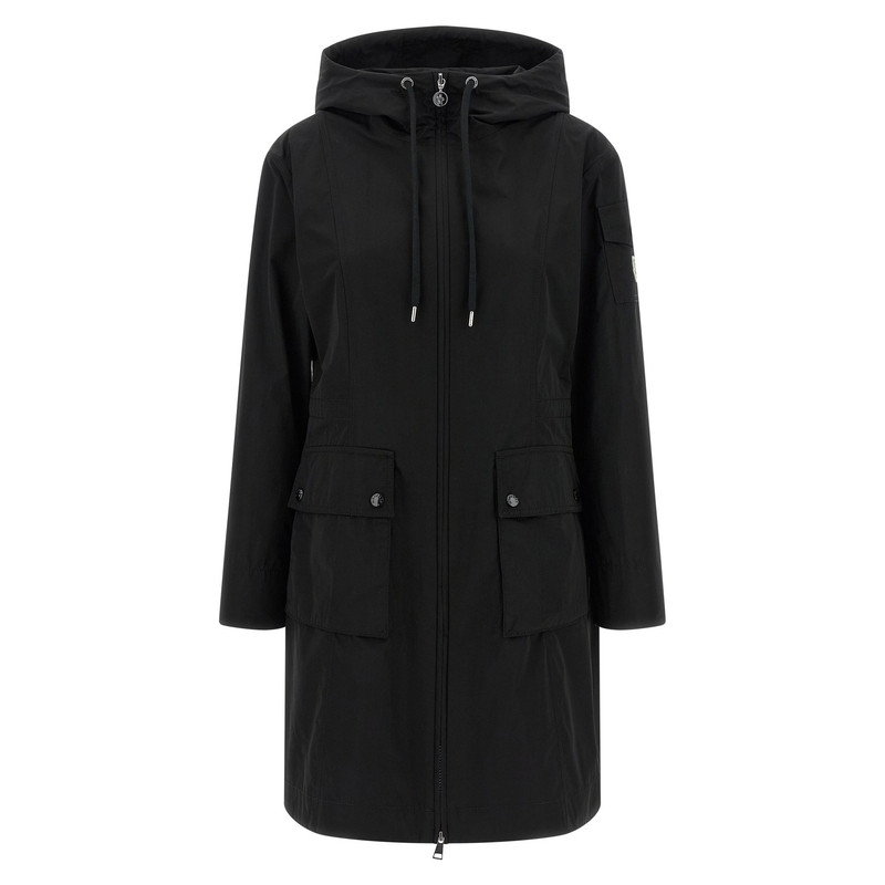 MONCLER 女士黑色Laerte 连帽涤棉风衣 26早春新款意大利代购蒙口