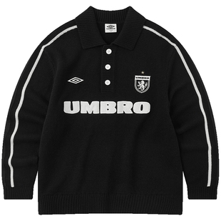 umbro茵宝官方英伦复古POLO翻领毛衣翻领套头毛衫男士针织上衣男