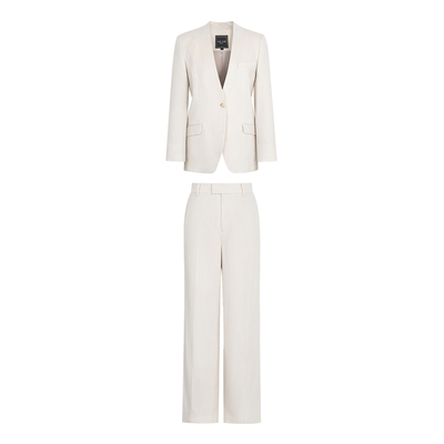 VERTOW奶油白羊毛西装套装女