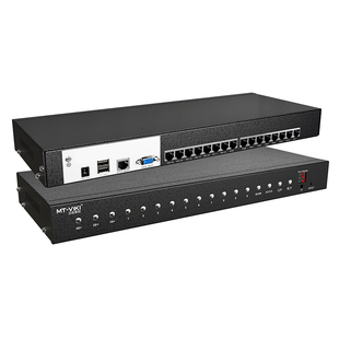迈拓维矩MT-9116MS 16路数字网口KVM切换器16进1出VGA电脑显示器usb键盘鼠标共享器1u机架式机房管理服务器