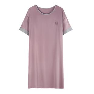 睡裙女士夏季冰丝短袖睡衣裙丝绸薄款夏天仿真丝孕妇高级感连衣裙