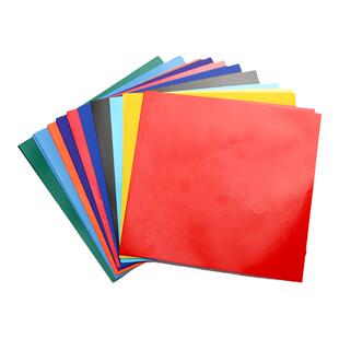 幼儿园蜡光纸彩色正方形学生diy手工折纸双面蜡光纸红色白大张油光纸剪纸专用a4/a3/8k/4k/16k彩纸窗花纸15cm