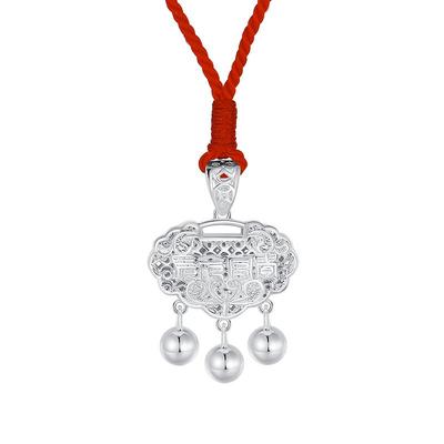 周大生纯银宝宝长命锁