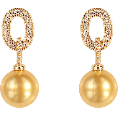 轻奢女施家正圆珍珠耳环