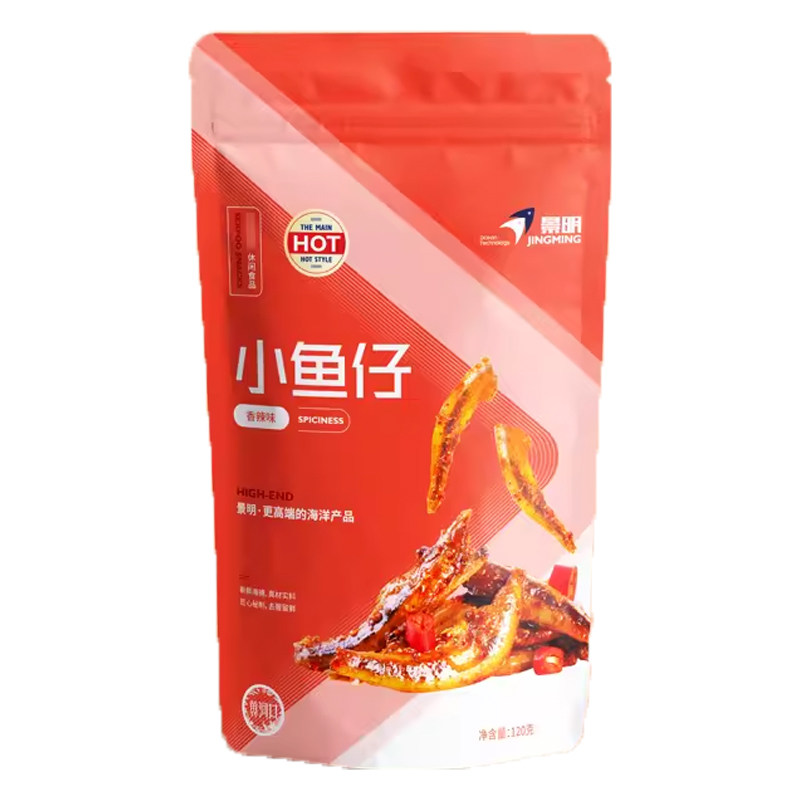 景明小鱼仔 袋装香辣烧烤味休闲食品小鱼仔零食小吃120g/袋*2袋