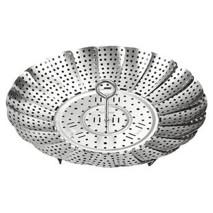 折叠蒸架可调304不锈钢蒸笼家用蒸笼屉蒸格蒸锅篦子隔水伸缩蒸盘