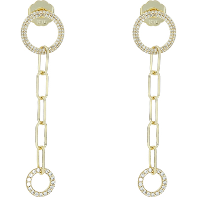 【折扣】CZ by Kenneth Jay Lane 女士方晶锆石镀金耳环