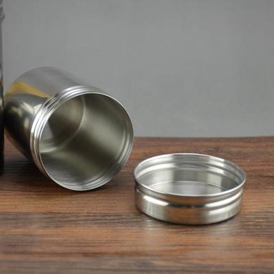 18/8不锈钢便携茶叶罐迷你咖啡豆调味干货密封小罐全304钢无塑胶