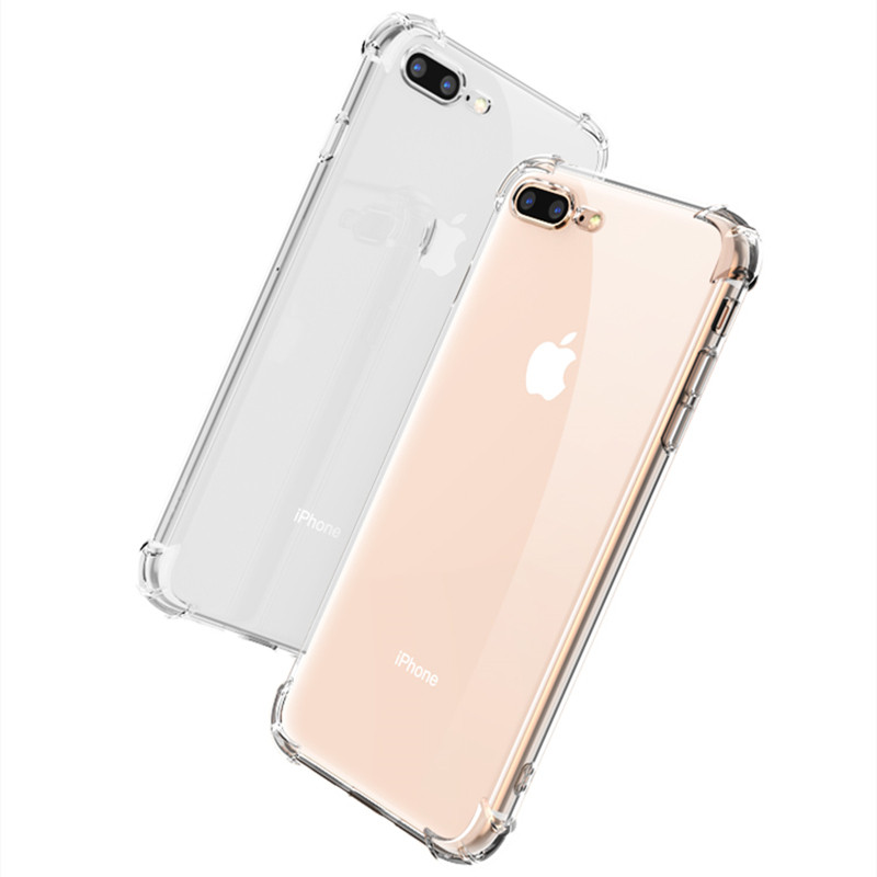 适用苹果iPhone6/6s/7/8/Plus手机壳 se2/3代透明硅胶气囊防摔软壳6P/6sP/7P/8P新款男女镜