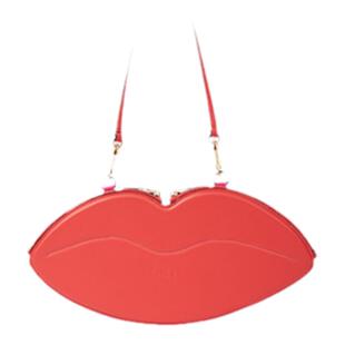 LANCEL/兰姿 ORIGAMI单肩手提包 热烈红唇造型双面配色牛皮