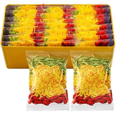 菊花枸杞金银花茶40包铁盒送礼袋