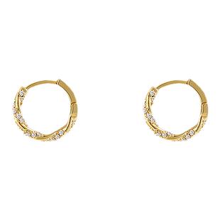 珍珠耳环圈圈2025新款爆款高级感秋冬耳饰女轻奢金色素圈耳扣耳圈