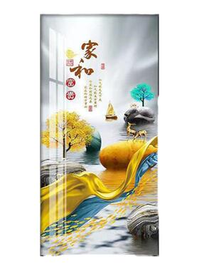 玄关装饰画竖版挂画高档招财简约