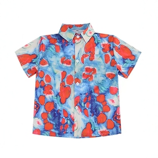 儿童港风演出服男童花衬衫套装8090年代复古运动会开幕式幼儿走秀