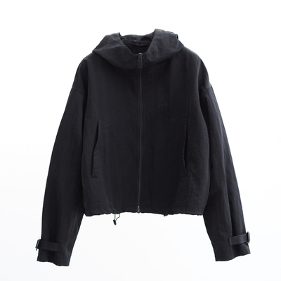 日本秋冬高级感厚黑飞行夹克外套女小个子宽松廓形短款冲锋衣加绒