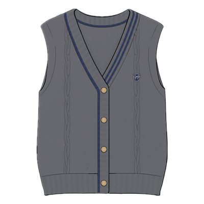 原创jk制服背心大码针织开衫马甲