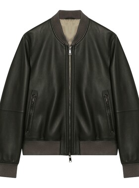 羊皮皮衣棒球服夹克外套