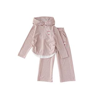 皇室童缘女童时尚套装26春新款儿童针织连帽卫衣裤子两件套中大童