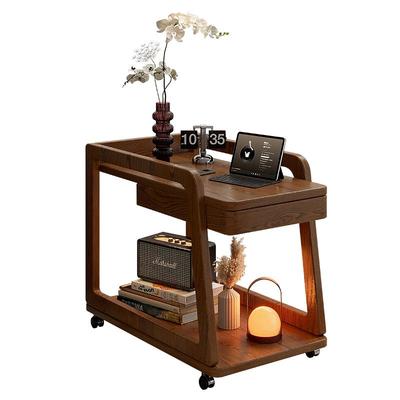 可移动沙发边几客厅家用小户型卧室床头柜实木小推车式茶几小桌子