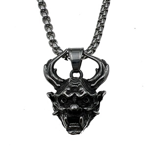 复古日韩般若项链个性男女鬼怪面具吊坠百搭嘻哈痞帅炫酷毛衣配饰