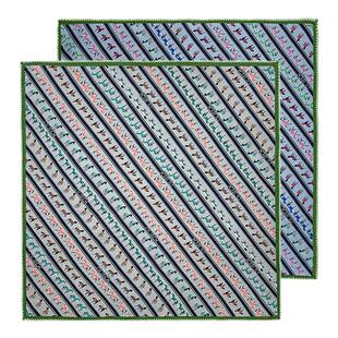 After【骏马列队】钩花边中方巾！帅气复古风异色桑蚕丝羊毛围巾