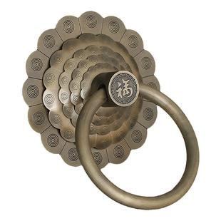 中式仿古大门拉手全铜复古门把手铜门环老式木门拉环纯黄铜配件