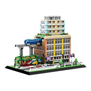 万格新款重庆城市李子坝站小颗粒建筑文创积木益智拼装模型玩具