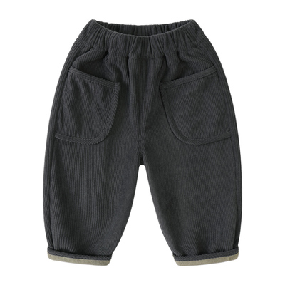 右欧男童女童加绒长裤子秋冬装