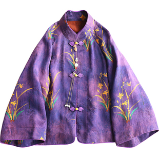 云澍原创花罗香云纱新中式国风真丝桑蚕丝改良唐装外套上衣女春夏