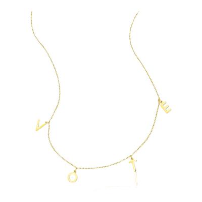 自营 Adornia Vote 项链 14k 黄金纯银 黄色吊坠 美国直发奥莱