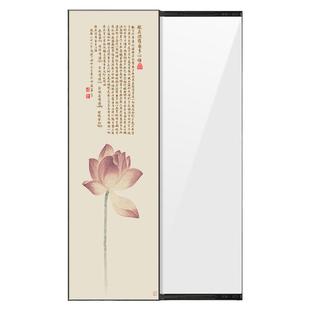 心经字画客厅挂画平移式推拉镜入户玄关新中式镜子全身穿衣镜挂墙