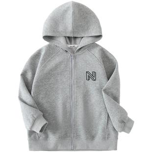 小象汉姆童装男童外套秋装新款2025儿童秋拉链衫连帽男孩运动服