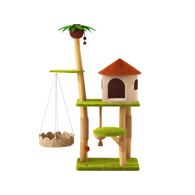 实木猫爬架猫窝一体家用不占地