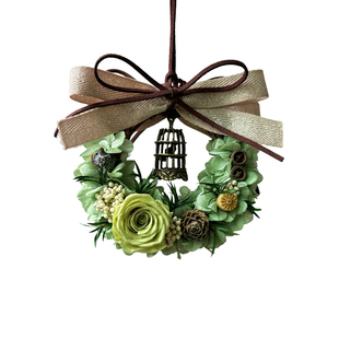 汽车挂件永生花花环成品后视镜装饰情人节礼物婚礼伴手礼圣诞节礼