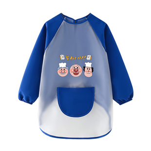 儿童画画罩衣美术绘画围裙防水防油护衣长袖反穿衣幼儿园定制logo