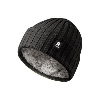 内里加绒防风护耳针织帽子