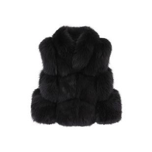 F PROJECT【芬兰雪夜】SAGA进口时髦奢级蓝狐1oo%狐狸毛皮草马甲