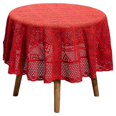 新年喜庆红色镂空圆形桌布桌垫家具搭配婚礼婚庆节日装饰
