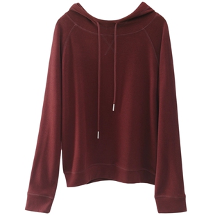 绿素棉 原创蛋白德绒连帽卫衣式打底衫~软糯亲肤！休闲加绒帽衫女