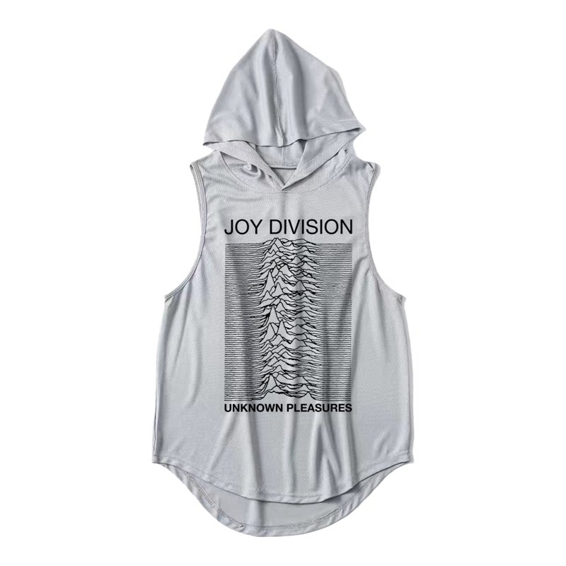 joy division快乐分裂后朋克连帽运动速干排汗坎肩背心跑步