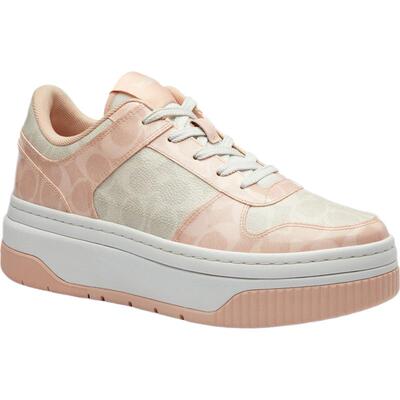 【新品】COACH/蔻驰奥莱女士拼色老花PLATFORM运动鞋休闲增高